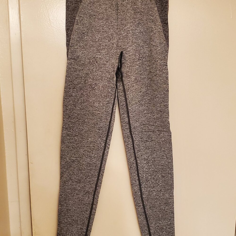 GYMSHARK Flex High Waisted Leggings, Grey/Pink, Size Medium